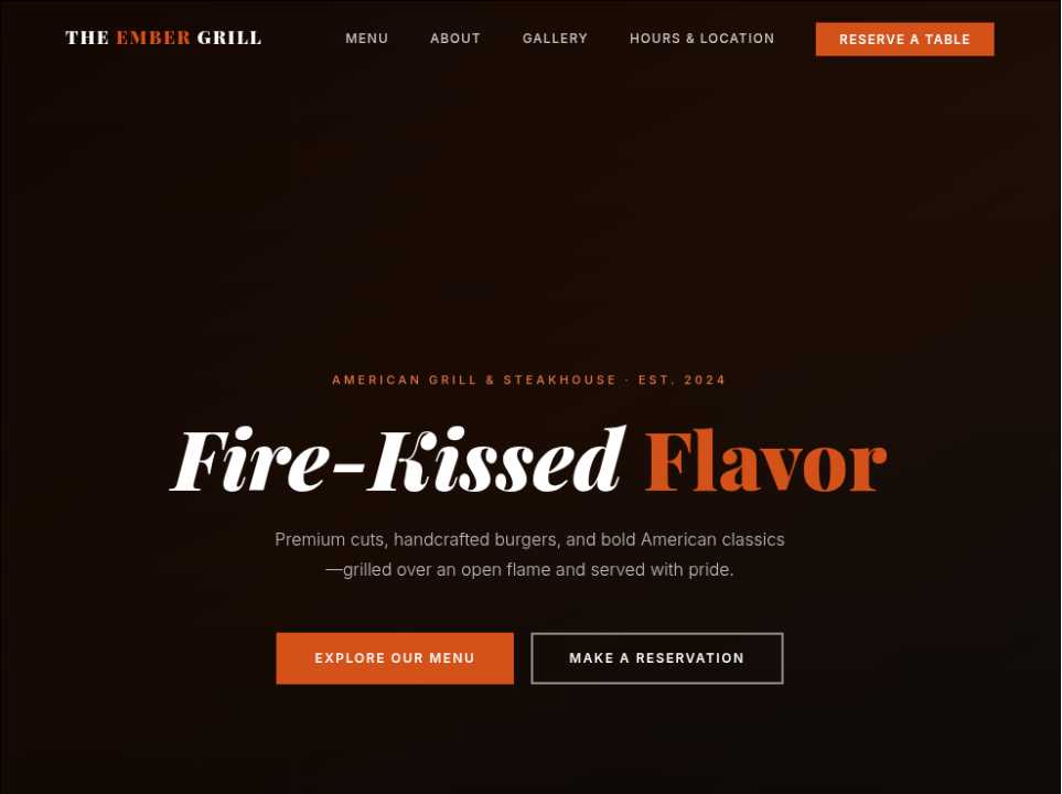 Fire-Kissed Flavor Restaurant